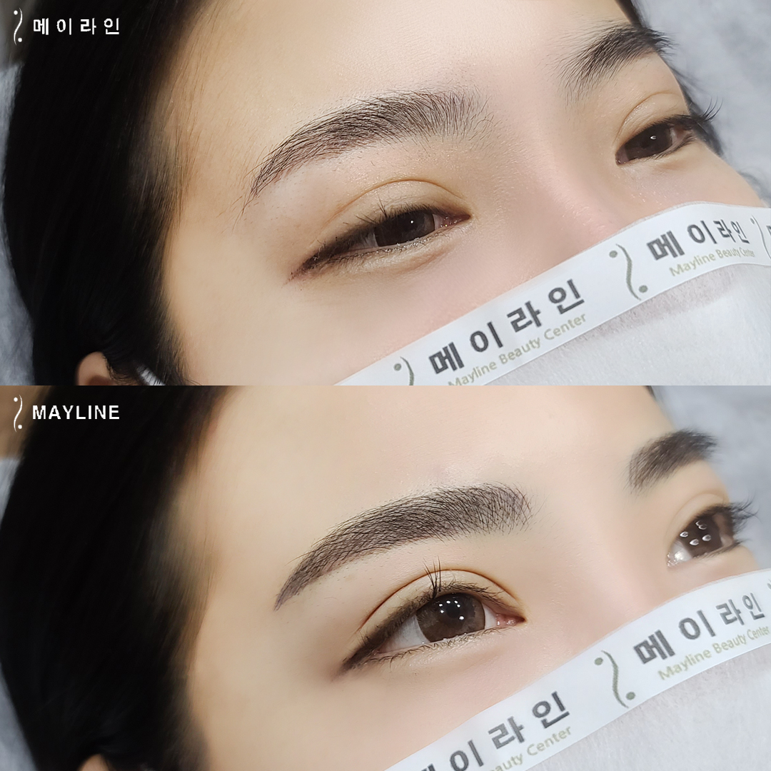  薄くなく鮮明な自然眉毛アートメイク