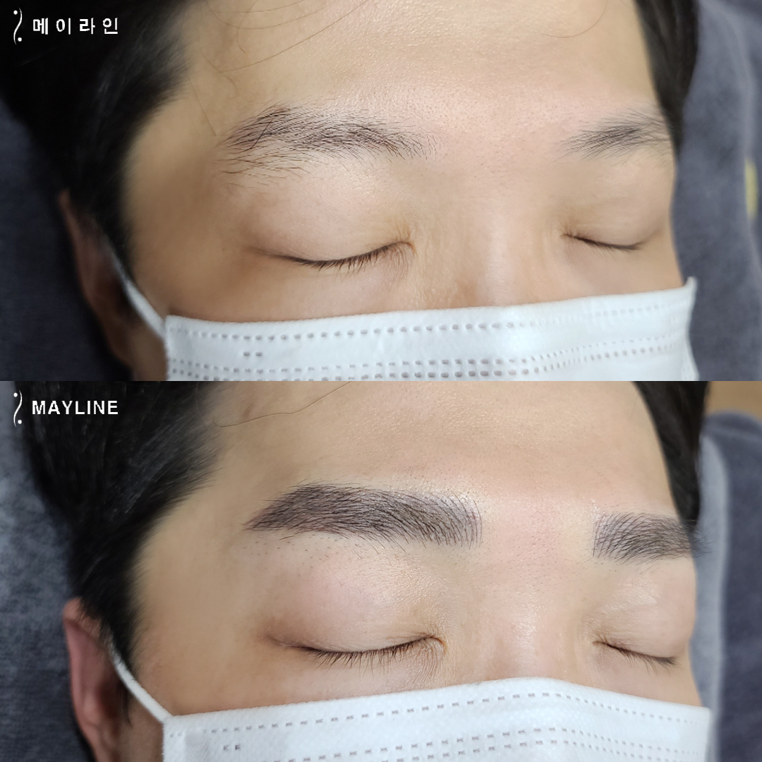    鮮明でイケメンっぽいな男性眉毛アートメイク