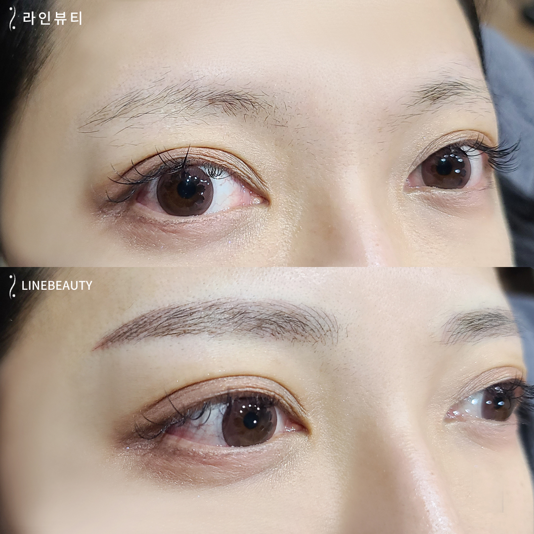 자연스러운 인상으로 어필하는 자연눈썹문신